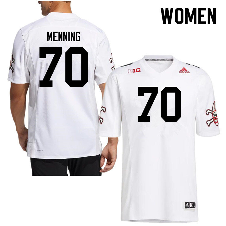 Women #70 Keegan Menning Nebraska Cornhuskers College Football Jerseys Sale-Strategy - Click Image to Close
